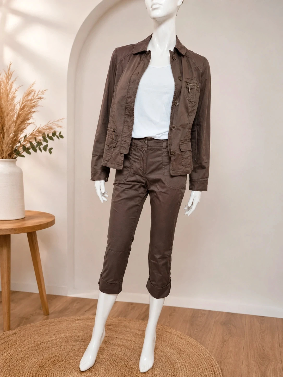 Tailleur pantalon femme Phildar marron chocolat taille 36/38